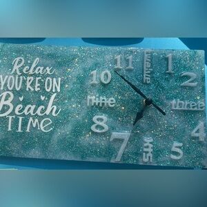 Handmade costal resin clock